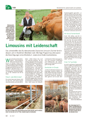 Wochenblatt für Landwirtschaft und LandlebenTIER Bundessiegerkuh geworden“, er- zählt der Züchter nicht ohne Stolz.