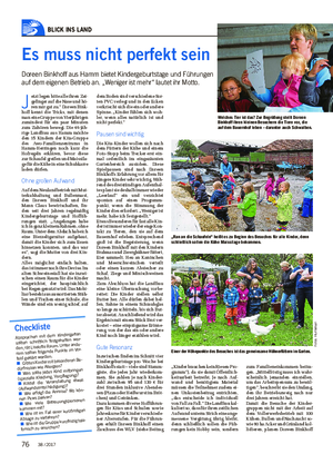 Wochenblatt für Landwirtschaft und LandlebenBLICK INS LAND Es muss nicht perfekt sein Doreen Binkhoff aus Hamm bietet Kindergeburtstage und Führungen auf dem eigenen Betrieb an.