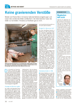 Wochenblatt für Landwirtschaft und LandlebenBETRIEB UND MARKT Keine gravierenden Verstöße Wieder sind Tierrechtler in Schweine haltende Betriebe eingedrungen und haben teils verstörende Bilder veröffentlicht.