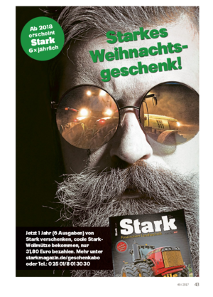 Jetzt 1 Jahr (6 Ausgaben) von Stark verschenken, coole Stark- Wollmütze bekommen, nur 31,80 Euro bezahlen.