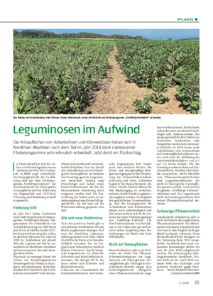 PFL ANZE ■ Leguminosen im Aufwind Die Anbauflächen von Ackerbohnen und Körnererbsen haben sich in Nordrhein-Westfalen nach dem Tief im Jahr 2014 dank interessanter Förderprogramme sehr erfreulich entwickelt.