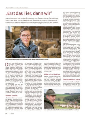 „Erst das Tier, dann wir“ Anton Linsmann macht eine Ausbildung zum Tierwirt mit der Fachrichtung Schaf.