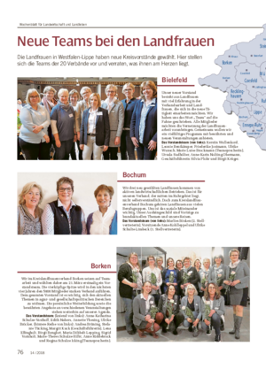 Neue Teams bei den Landfrauen Die Landfrauen in Westfalen-Lippe haben neue Kreisvorstände gewählt.