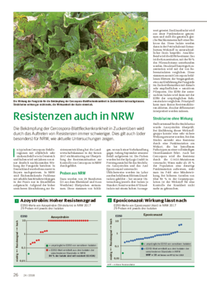 Resistenzen auch in NRW Die Bekämpfung der Cercospora-Blattfleckenkrankheit in Zuckerrüben wird durch das Auftreten von Resistenzen immer schwieriger.