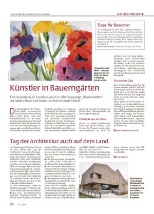 NOTIZEN VOR ORT ■ Künstler in Bauerngärten Eine Ausstellung im Landesmuseum in Oldenburg zeigt „Blumenwelten“ der beiden Maler Emil Nolde und Karl Schmidt-Rottluff.
