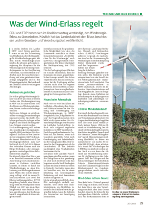 TECHNIK UND NEUE ENERGIE ■ Was der Wind-Erlass regelt CDU und FDP hatten sich im Koalitionsvertrag verständigt, den Wind energie- Erlass zu überarbeiten.