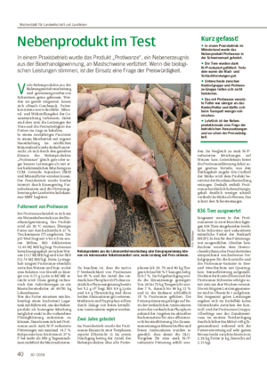 Nebenprodukt im Test In einem Praxisbetrieb wurde das Produkt „Protiwanze“, ein Nebenerzeugnis aus der Bioethanolgewinnung, an Mastschweine verfüttert.