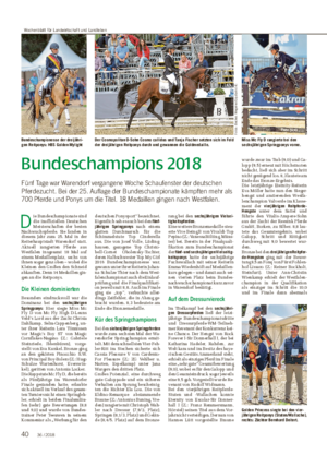 Bundeschampions 2018 Fünf Tage war Warendorf vergangene Woche Schaufenster der deutschen Pferdezucht.