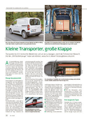 Kleine Transporter, große Klappe Transporter bis 3,5 t sind echte Alleskönner und um sie zu bewegen, reicht der Führerschein Klasse B.