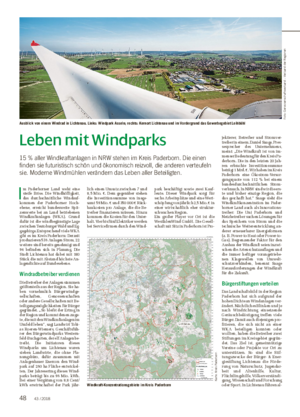 Leben mit Windparks 15 % aller Windkraftanlagen in NRW stehen im Kreis Paderborn.