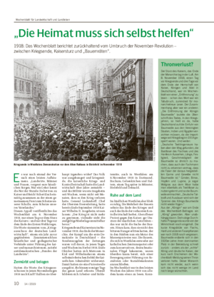 „Die Heimat muss sich selbst helfen“ 1918: Das Wochenblatt berichtet zurückhaltend vom Umbruch der November-Revolution – zwischen Kriegsende, Kaisersturz und „Bauernräten“.