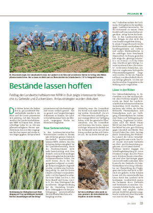 PFL ANZE ■ Bestände lassen hoffen Feldtag der Landwirtschaftskammer NRW in Buir zeigte interessante Versu- che zu Getreide und Zuckerrüben.