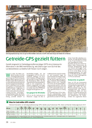 Getreide-GPS gezielt füttern Gezielt eingesetzt ist Getreide ganzpflanzensilage (GPS) eine interessante Alternative in der Milchviehfütterung, wie Erfahrungen vom Eichhof des Landesbetriebes Landwirtschaft Hessen (LLH) zeigen.