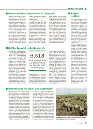 BETRIEB UND MARKT ■ ■ Unterstützung für Schaf- und Ziegenhalter Der Bundesrat hat sich dafür ausgespro- chen, den Haltern von Schafen und Zie- gen stärker unter die Arme zu greifen.