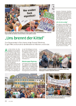 „Uns brennt der Kittel“ Zum Bauernprotest in Bonn kamen einige Tausend Teilnehmer.