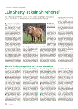„Ein Shetty ist kein Shirehorse“ Die Fütterung von Pferden war ein Thema bei der diesjährigen Vortragsserie „Rund ums Pferd“ an der Fachhochschule Südwestfalen in Soest.