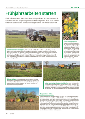PFL ANZE ■ Frühjahrsarbeiten starten Endlich ist es soweit: Nach den niederschlagsreichen Wochen konnten die Landwirte mit den längst nötigen Feldarbeiten beginnen.