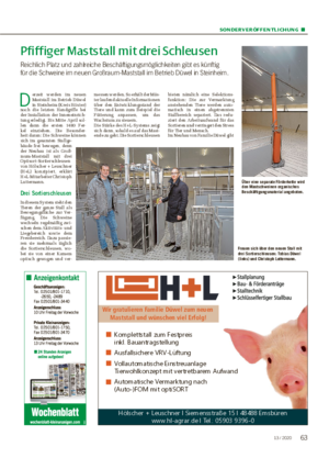 SONDERVERÖFFENTLICHUNG ■ Pfiffiger Maststall mit drei Schleusen Reichlich Platz und zahlreiche Beschäftigungsmöglichkeiten gibt es künftig für die Schweine im neuen Großraum-Maststall im Betrieb Düwel in Steinheim.