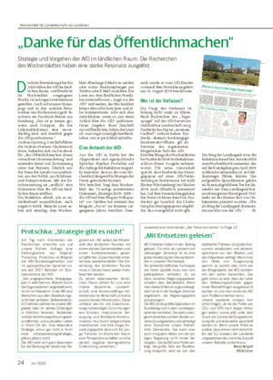 „Danke für das Öffentlichmachen“ Strategie und Vorgehen der AfD im ländlichen Raum: Die Recherchen des Wochenblattes haben eine starke Resonanz ausgelöst.