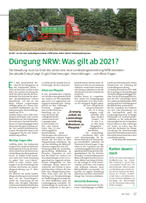 BETRIEB UND MARKT ■ Düngung NRW: Was gilt ab 2021?