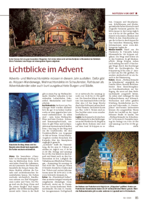 NOTIZEN VOR ORT ■ Lichtblicke im Advent Advents- und Weihnachtsmärkte müssen in diesem Jahr ausfallen.