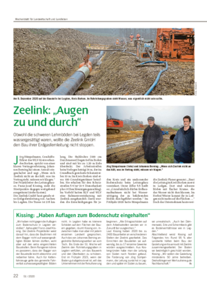 Zeelink: „Augen zu und durch“ Obwohl die schweren Lehmböden bei Legden teils wassergesättigt waren, wollte die Zeelink GmbH den Bau ihrer Erdgasfernleitung nicht stoppen.