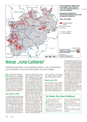 Neue „rote Gebiete“ Feldblockscharfe Karten zu den belasteten Gebieten: In den nitratbelasteten bzw.