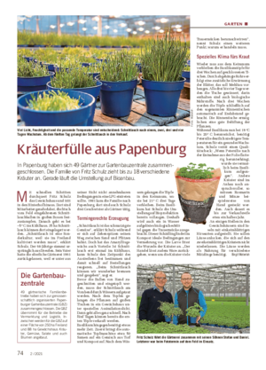 GARTEN ■ Kräuterfülle aus Papenburg In Papenburg haben sich 49 Gärtner zur Gartenbauzentrale zusammen- geschlossen.