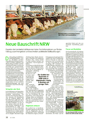 Neue Bauschrift NRW Experten der Landwirtschaftskammer haben Fachinformationen zur Rinder- haltung zusammengefasst und beschreiben praktikable Stallbaulösungen.