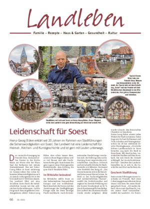 Leidenschaft für Soest Heinz-Georg Büker erklärt seit 20 Jahren im Rahmen von Stadtführungen die Sehenswürdigkeiten von Soest.