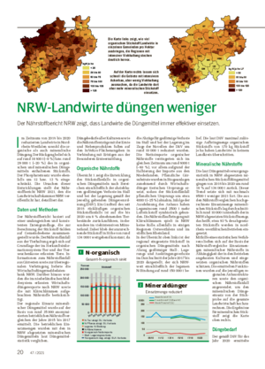 NRW-Landwirte düngen weniger Der Nährstoffbericht NRW zeigt, dass Landwirte die Düngemittel immer effektiver einsetzen.