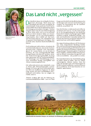 AUF EIN WORT Landwirtschaft und erneuerbare Energien, wie zum Beispiel die Windenergie, gehören zusammen.