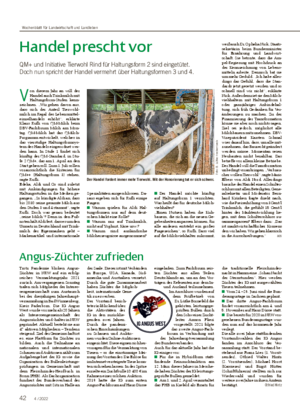 Handel prescht vor QM+ und Initiative Tierwohl Rind für Haltungsform 2 sind eingetütet.