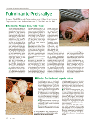 Fulminante Preisrallye Schwein, Rind, Milch – die Preise steigen rasant: Über Ursachen und Prognosen berichten Andreas Gorn und Dr.