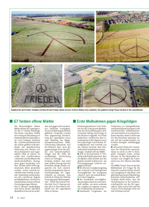Grubbern für den Frieden: Sichtbare Zeichen für den Frieden setzen wie hier im Kreis Borken viele Landwirte.