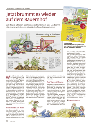 Jetzt brummt es wieder auf dem Bauernhof Statt 40 jetzt 64 Seiten: Das Wochenblatt-Kinderbuch über Landtechnik ist in einer erweiterten und aktualisierten Neuauflage erschienen.