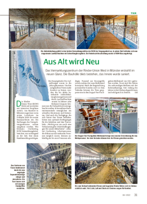 TIER Aus Alt wird Neu Das Vermarktungszentrum der Rinder-Union West in Münster erstrahlt im neuen Glanz.