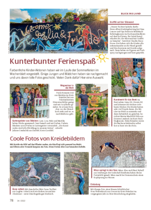 BLICK INS LAND Kunterbunter Ferienspaß Farbenfrohe Kinder-Aktionen haben wir im Laufe der Sommerferien im Wochenblatt vorgestellt.