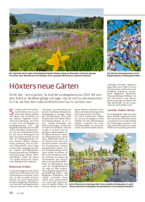 68 43 / 2022 Höxters neue Gärten Schön hier – komm gucken: So lockt die Landesgartenschau 2023.
