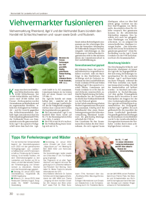 30 52 / 2022 Tipps für Ferkelerzeuger und Mäster Für die heimischen Schweinehalter beginnt die Veranstaltungssaison auch 2023 mit den gemeinsamen Vortragstagungen von Landwirt- schaftskammer und GFS-Genossen- schaft zur Förderung der Schweine- haltung.