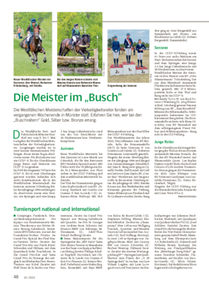 Die Meister im „Busch“ Die Westfälischen Meisterschaften der Vielseitigkeitsreiter fanden am vergangenen Wochenende in Münster statt.